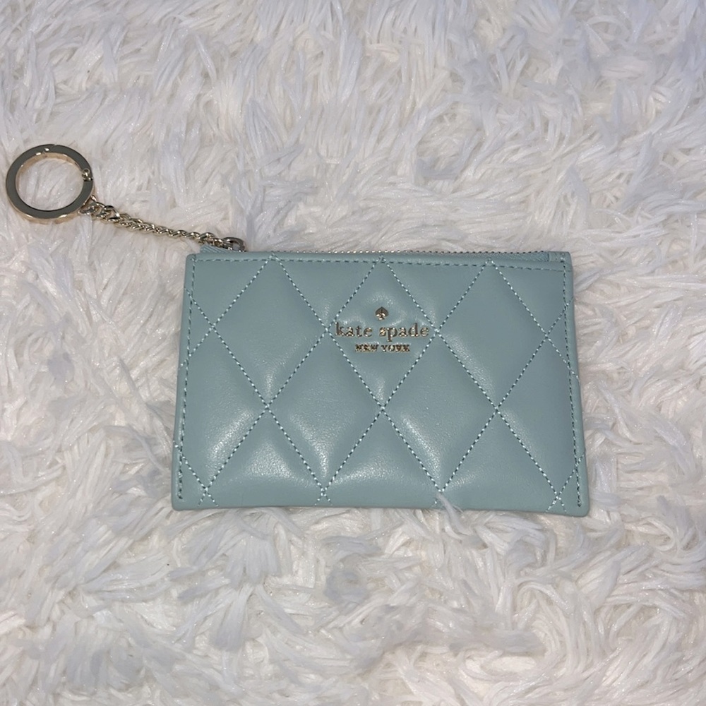 Kate Spade Clippable Card Pouch Color: Dusty Blue NWOT